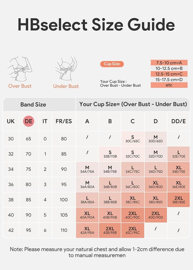 Detalle de HBselect 4er BHS Damen nahtlose Push-up Bralette ohne Bügel (für große Brüste) – Seamless Sport-BH