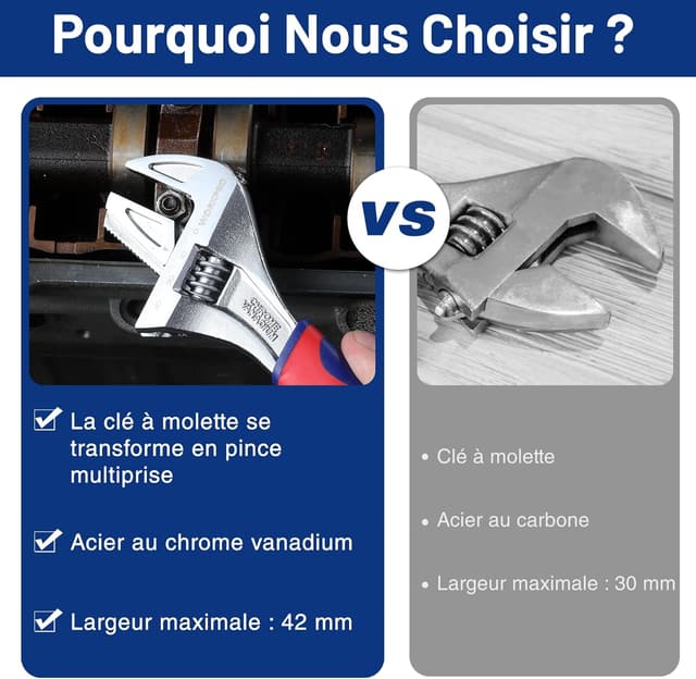 Thumbnail 4 de WORKPRO Clé à Molette 200mm 42 mm 📐