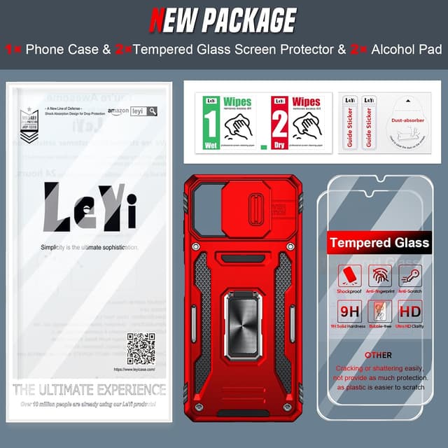 Detalle 2 de LeYi Galaxy A06 Rugged Case with Ring Stand