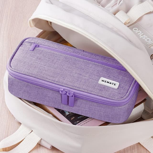 Thumbnail 6 de WEMATE Federmäppchen mit 5 Fächern (ca. 9 × 4,3 × 2,4 in) – großer Pencil-Case mit Reißverschluss