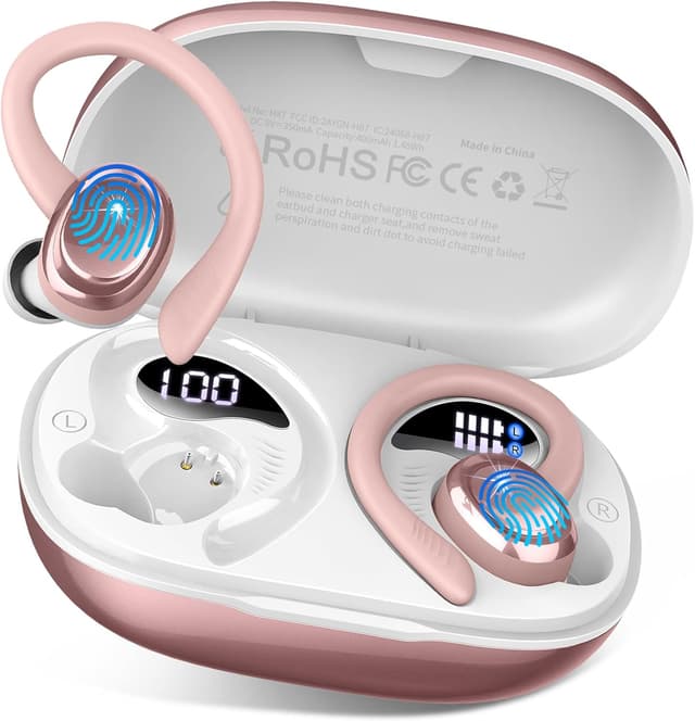 Detalle de Wireless Earbuds Sport (2026) – Bluetooth 5.4 3D Stereo, ENC Mic & IPX7 Water Resistance
