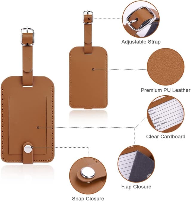 Detalle de Flintronic Étiquettes de bagage (lot de 2) pour valise et sac à main, avec protection contre l’humidité