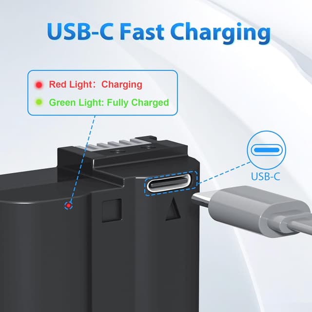 Detalle de LP EN-EL15C Battery 2-Pack (2600mAh) with USB-C Fast Charging for Nikon EN-EL15C