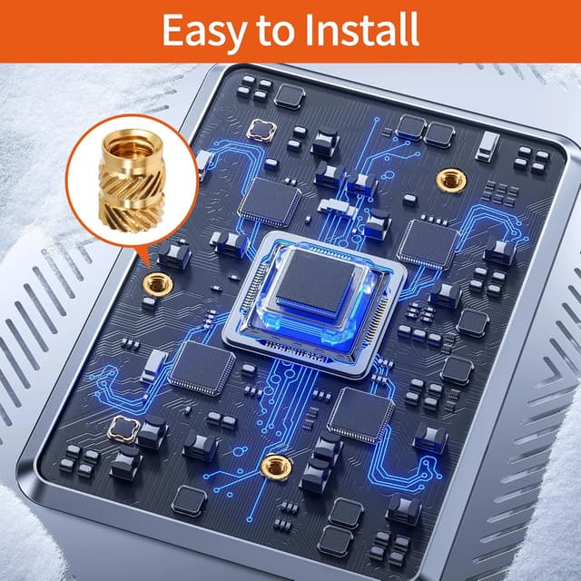 Detalle 2 de Set 308 inserti filettati con scatole in plastica per stampa 3D (M2–M6) e utensili per inserimento a caldo in ottone