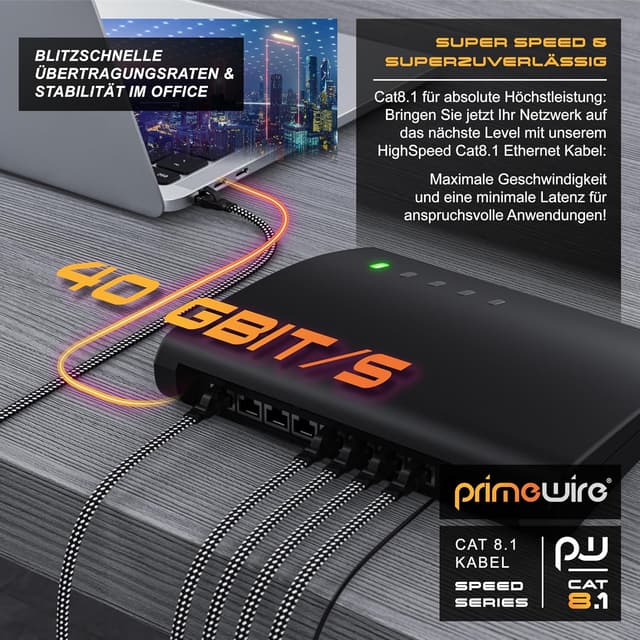 Thumbnail 6 de CAT 8 Netzwerkkabel 5 m schwarz, RJ45