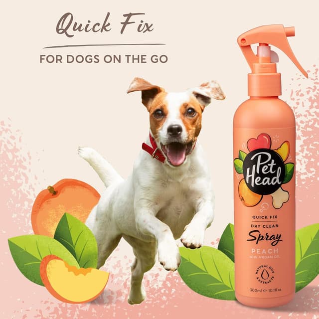 Detalle de Spray désodorisant pour chien Pet Head Quick Fix à la pêche, 300 ml