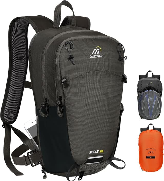 Detalle de ONETOALL Sac à Dos Vélo 15L avec couvre-casque, housse de pluie et fermeture antivol