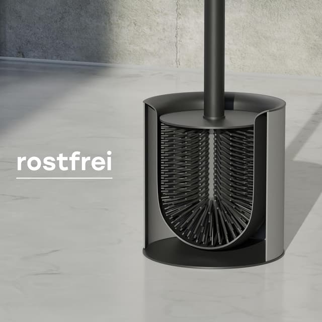 Thumbnail 6 de SAVEGA Klobürste aus Silikon & Edelstahl (grau) – antibakterielle WC-Bürste mit Spritzschutz und Halter