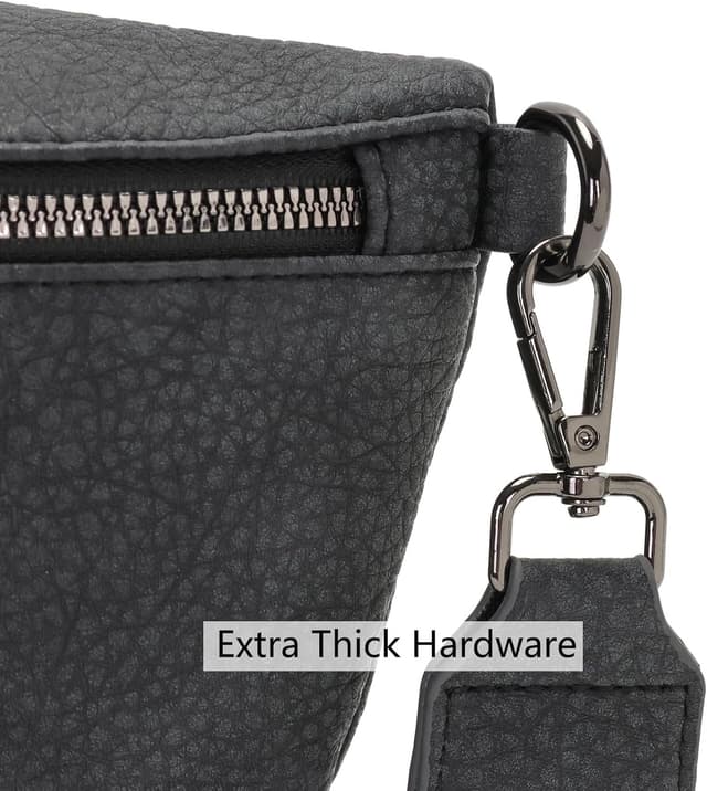 Detalle de YISUOHOOM Damen Bauchtasche, kleine Crossbody-Bag aus veganes PU-Leder – grau