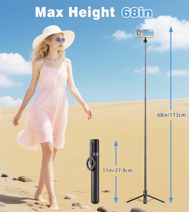 Thumbnail 5 de TONEOF 68" Magnetic Selfie Stick Tripod for Magsafe