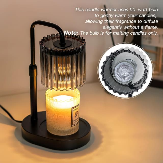 Detalle de Candeldo candle warmer lamp with timer, dimmer and height adjustment