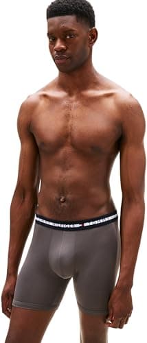 Detalle 2 de Tommy Hilfiger Calzoncillos bóxer tipo trunk Pack de 3 para hombre (Adaptive) con logotipo en la cintura, multicolor