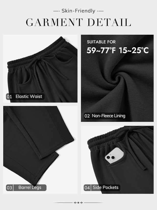 Detalle 2 de ATHMILE barrel sweatpants 2026 women wide leg