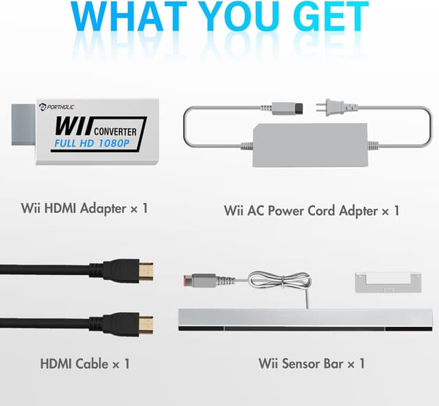 Detalle 2 de PORTHOLIC 4 in 1 Wii HDMI Adapter Kit