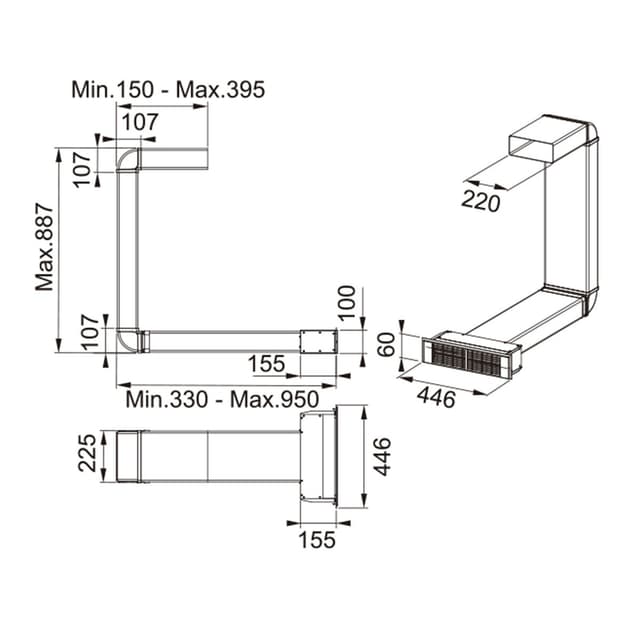 Detalle 2 de Franke Kit recirculación para zócalo 10 cm