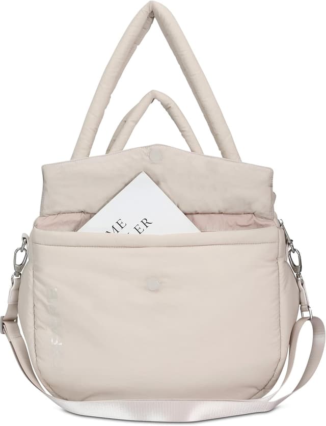 Detalle 2 de Expatrié Shopper Tasche Damen „Poppy“ Puffer Bag aus Nylon mit Reißverschluss und Crossbody-Gurt