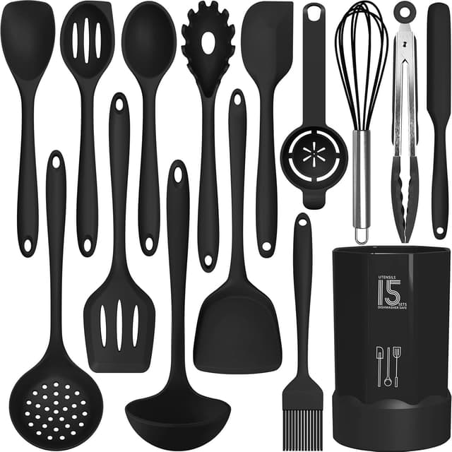 Detalle de AOTHOD Silicone Cooking Utensils Set 446°F