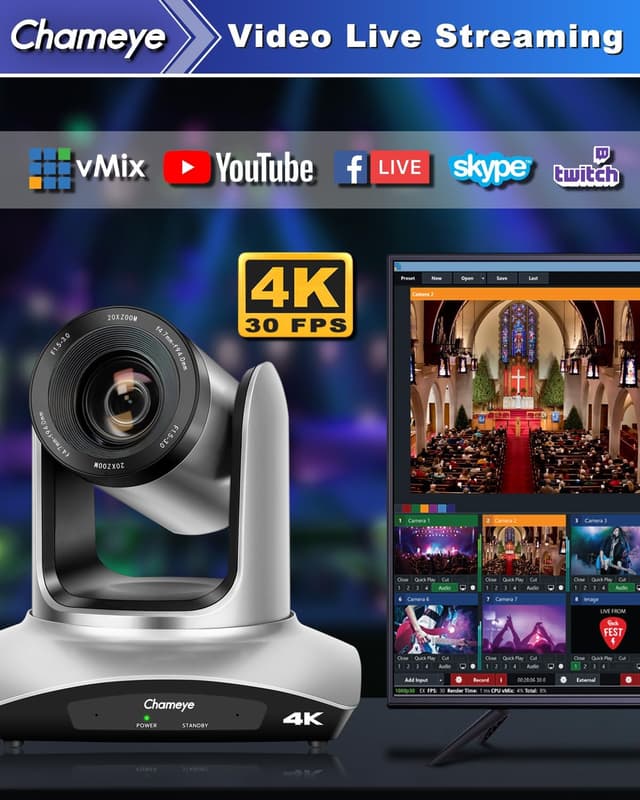 Thumbnail 1 de Chameye C420 Caméra PTZ 4K Zoom 20x