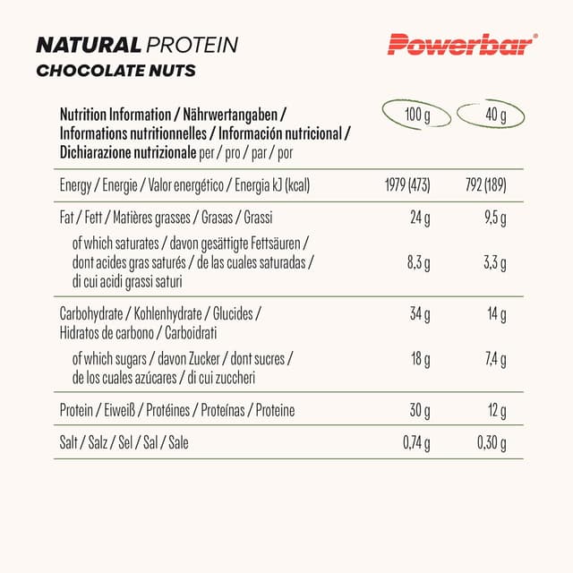 Thumbnail 3 de Powerbar Natural Protein Chocolate Nuts 18x40g - Barras Veganas 🍫