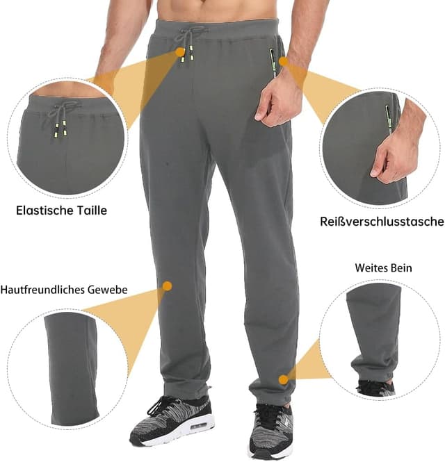 Detalle de Jogginghose Herren Tansozer aus Baumwolle – ohne Bündchen, mit Reißverschlusstaschen