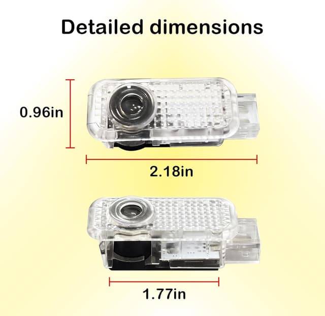 Detalle de Krewua 2 luci per portiera auto 4K HD con proiezione laser e 4 anelli, lettere rosse