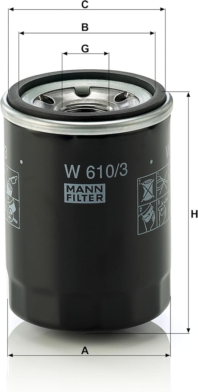 Thumbnail 2 de MANN-FILTER W 610/3 filtro olio 66 mm