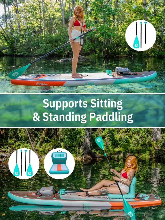 Thumbnail 6 de Niphean (Extra Large) Inflatable Paddle Board (SUP) for 2+1 People, 500 lbs Capacity with Accessories