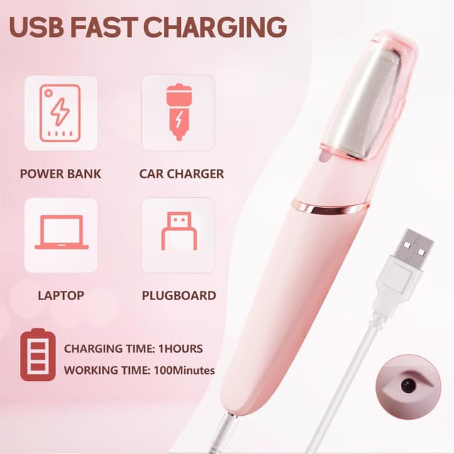 Detalle de ZABOUL Electric Foot Callus Remover (Rechargeable Pedicure Wand) for Dry, Hard Skin