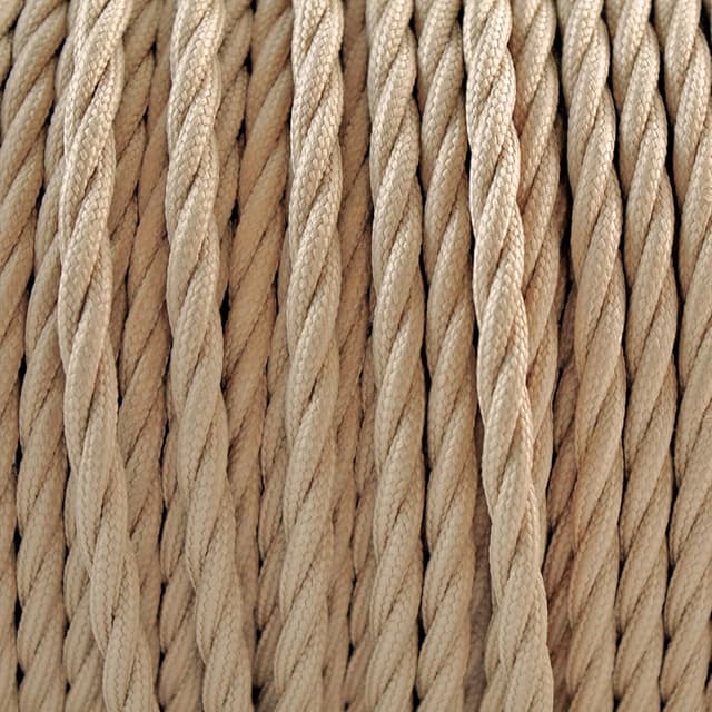 Detalle 2 de smartect Cavo elettrico tessile intrecciato marrone chiaro, tripolare 3 x 0,75 mm² da 10 metri (stile vintage)