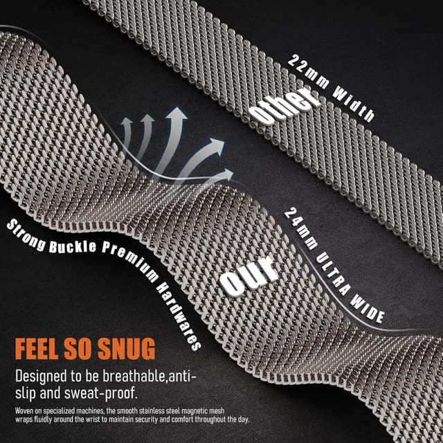 Thumbnail 4 de BXUXOHS Milanese Loop 24mm Magnetic Band