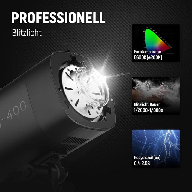 Thumbnail 6 de NEEWER 800W Studio Monolight Blitzlicht-Set S101 (2er Pack) mit RT-16 Auslöser, 5600K Einstelllampe und Bowens Mount