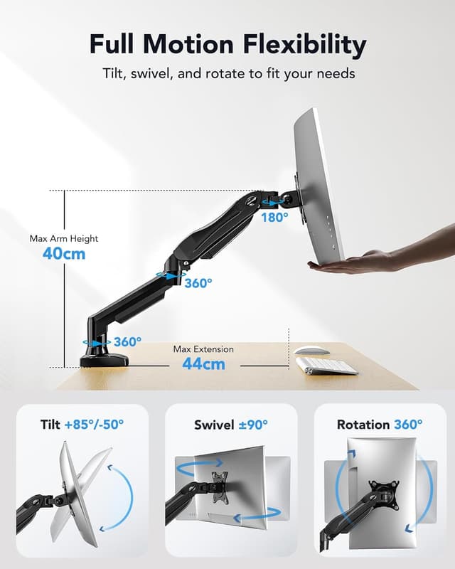 Detalle de HUANUO supporto monitor VESA 75x75