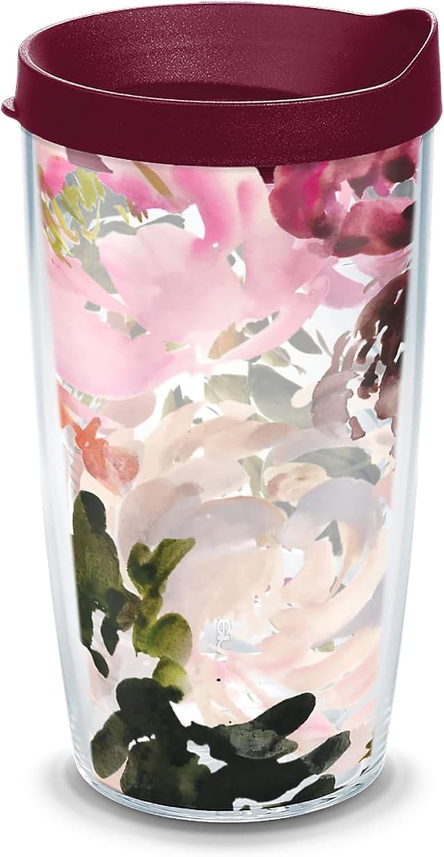 Detalle de Tervis Kelly Ventura Floral Double-Walled Insulated Tumbler Travel Cup, 16oz (Posy) — Made in USA
