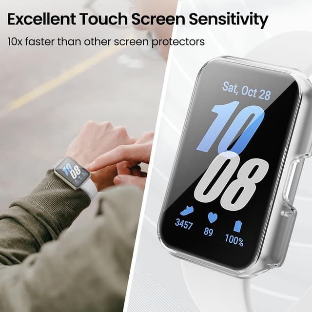 Detalle 2 de Tuocal 3-Pack PC Case + Tempered Glass Screen Protector for Samsung Galaxy Fit 3