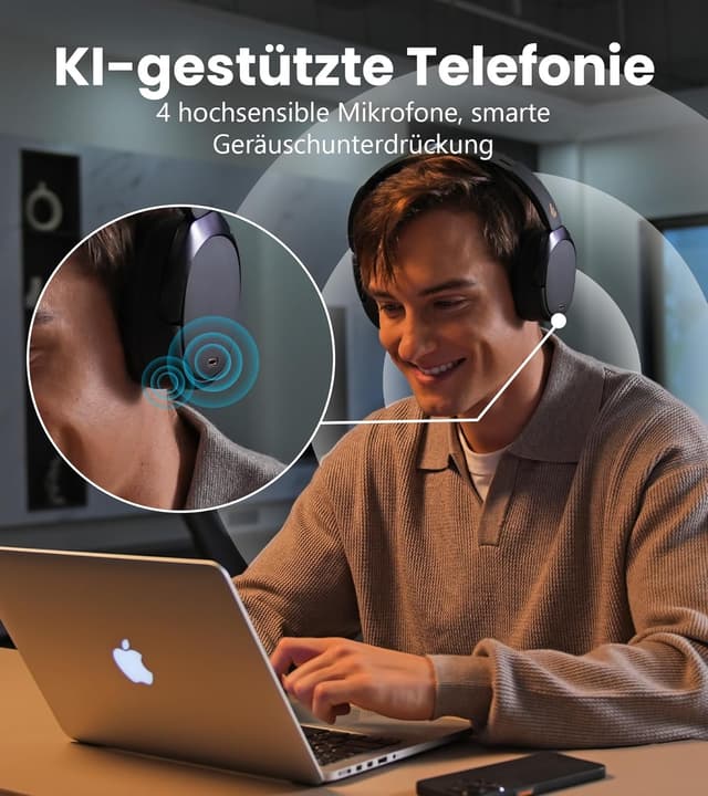Detalle de Edifier WH950NB (2026) faltbare Over-Ear Kopfhörer mit Hybrid Noise Cancelling, LDAC & App-Custom-EQ