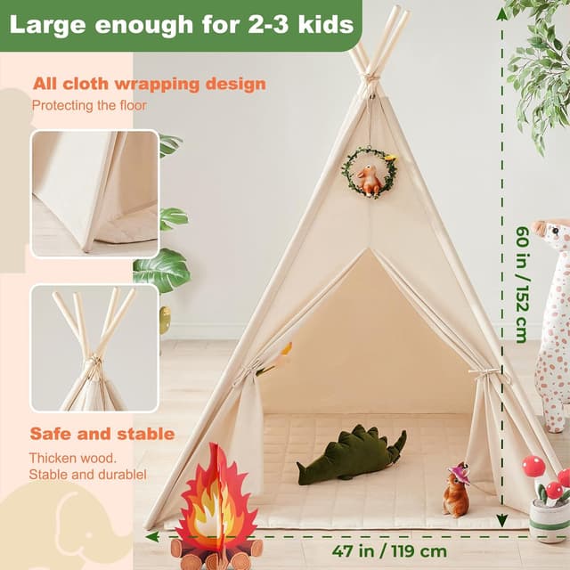 Thumbnail 6 de Tiny Land Teepee Play Tent 13ft lights 🏕