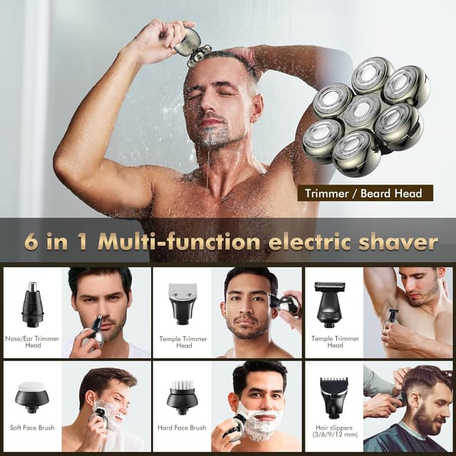 Thumbnail 4 de ETENTOUS Head Shaver 6-in-1, IPX7 90 mins