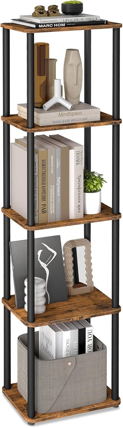 Detalle de VASAGLE Montaggio Super Veloce senza Attrezzi LLS135K01: scaffale a 5 ripiani autoportante in stile vintage