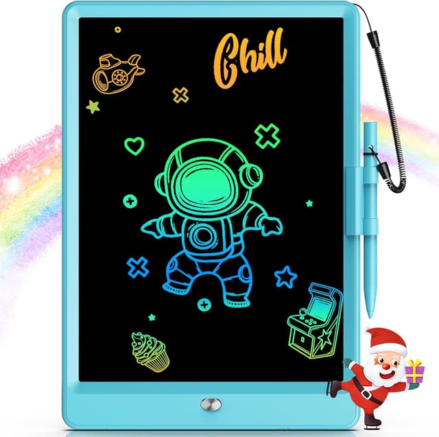 Detalle de Bravokids 10-Inch LCD Writing Tablet for Ages 3–6 (Blue) — Reusable Doodle Board