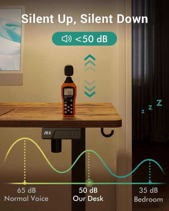 Thumbnail 4 de FEZIBO Electric Standing Desk 100 x 60 cm adjustable sit‑stand desk