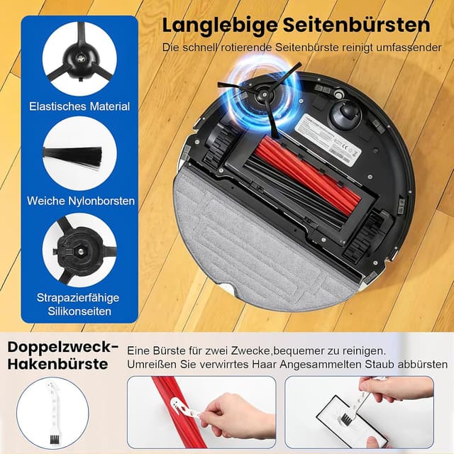 Detalle de 28-teilige Zubehör-Set für Roborock S8 Pro Ultra inkl. Hauptbürste, Staubbeutel, Wischpads und HEPA-Filter