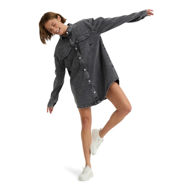 Detalle de Roxy Roxy minivestido denim tipo camisa Tidal Moon