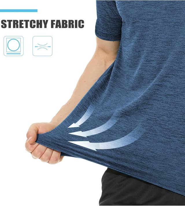 Detalle 2 de TACVASEN Herren Sport-T-Shirt mit Reflektoren