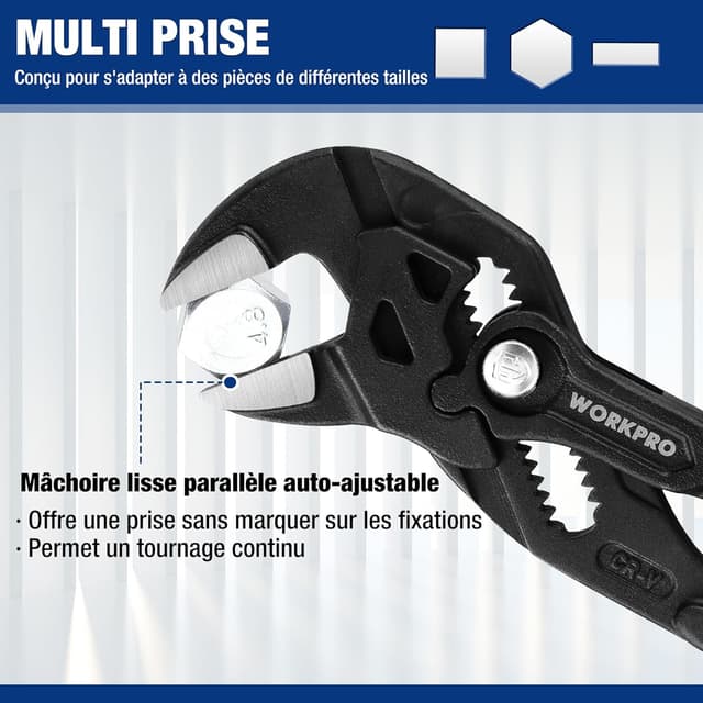 Thumbnail 3 de WORKPRO Clés à pince 180/255 mm