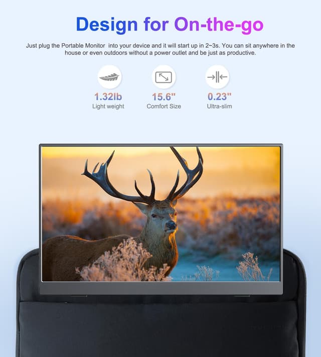 Detalle 2 de COOLHOOD Portable Monitor 15.6" 1080p portable monitor