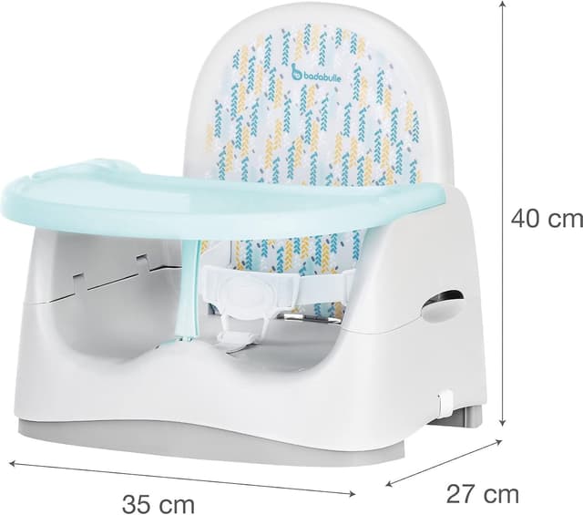Detalle de Badabulle Rehausseur de chaise enfant Trendy Meal : assise universelle, tablette réglable et pliage compact