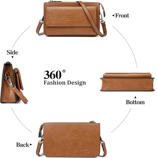 Detalle 2 de GAEKEAO RFID blocking crossbody bag for women with phone purse and wristlet strap