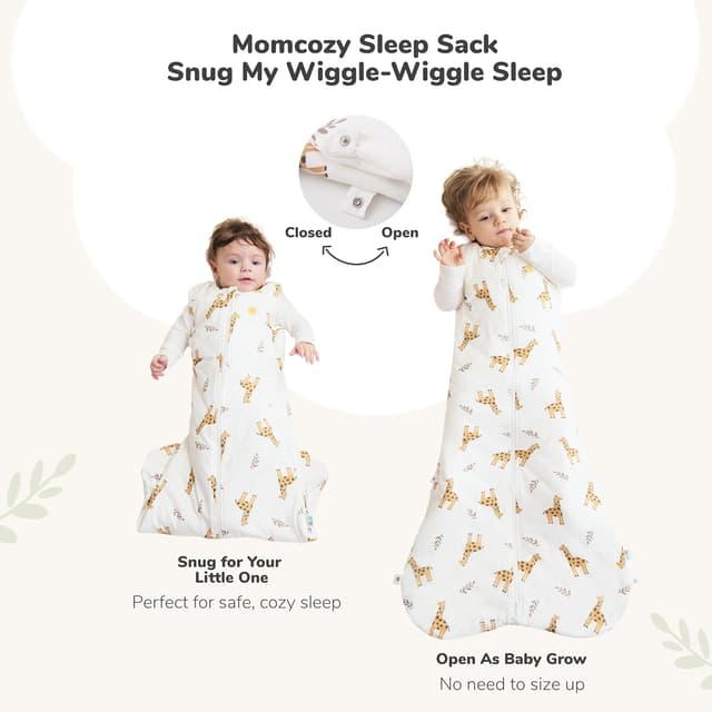 Thumbnail 6 de momcozy Baby Sleeping Bag (0–6 Months) 1.5 TOG Bamboo, Giraffe, Soft OEKO-TEX Fabric, Two-Way Zip