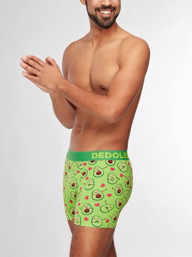 Detalle 2 de Dedoles Boxershorts Herren Trunks aus Baumwolle mit witzigen Tier-Designs (Dinosaurier, Hamster, Maulwurf)
