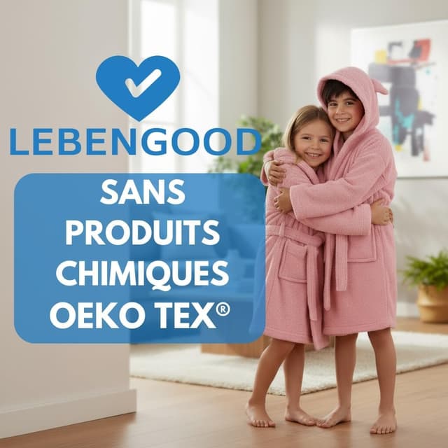 Thumbnail 4 de LEBENGOOD Peignoir enfant 100% coton OEKO-TEX